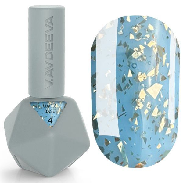 База для ногтей Victoria Avdeeva Magic Base 04 (небесно-голубой с золотой поталью) 12 мл HEMA & TPO FREE avdeeva_magic_base_04 фото
