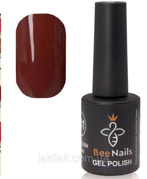 Гель-лак для нігтів Bee Nails 121 (мідно-коричневий) 8мл bee_nails_121 фото