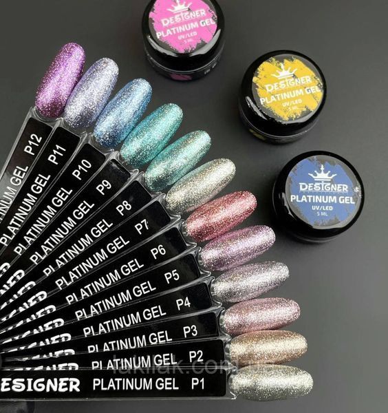 Гель-фарба P12 Designer Platinum Gel з блистками 5мл paint_designer_plat_12 фото