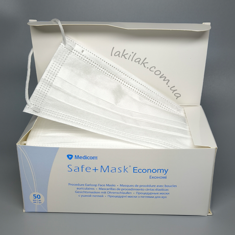 Одноразові маски Medicom білі тришарові (50шт) maski_white_50pcs фото