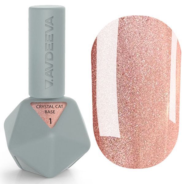 База для нігтів Victoria Avdeeva Crystal Cat Base 01 (рожеве золото з ефектом котячого ока) 12 мл HEMA & TPO FREE avdeeva_crystal_base_01 фото
