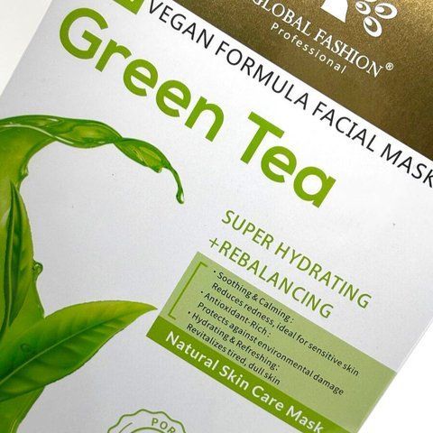Тканинна маска Global Fashion Facial Mask Зелений чай, (супер зволожуючий та балансуючий) 25мл mask_global_tea фото