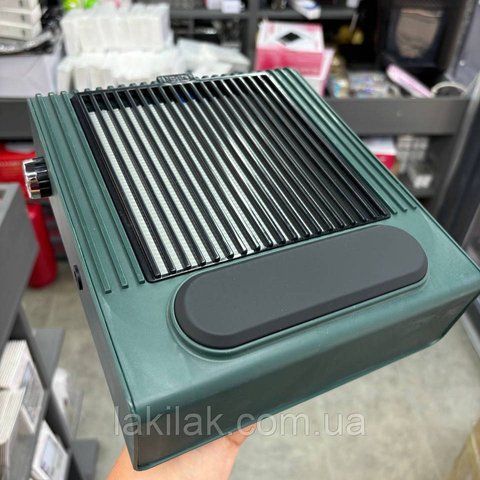 Настольная маникюрная вытяжка Simei 858-1 с многоразовым HEPA фильтром, темно-зеленая vyt_simei-858-1_green фото