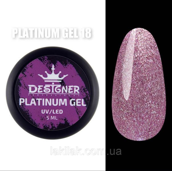 Гель-фарба P18 Designer Platinum Gel з блистками 5мл paint_designer_plat_18 фото