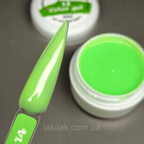 Гель для нарощення нігтів Mi Color Gel 14 (неоново-салатовий) 5мл gel_mi_color_14_30ml фото
