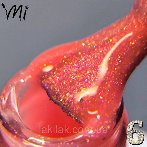 Рідкий полігель Мі OPAL #6 лососевий з шимером 8мл lp_mi_opal_06_50ml фото