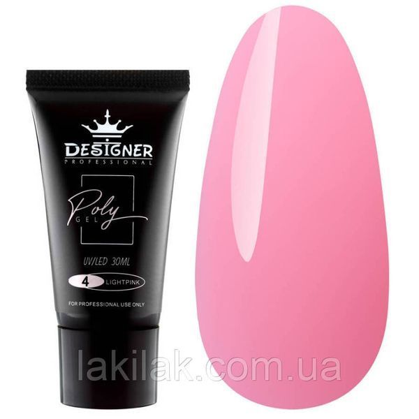 Полігель Designer №4 Light Pink (у тюбику) 30мл polygel_designer_04 фото