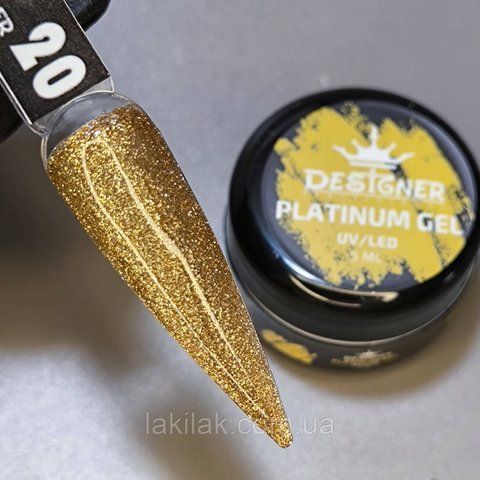 Гель-фарба P20 Designer Platinum Gel з блистками 5мл paint_designer_plat_20 фото
