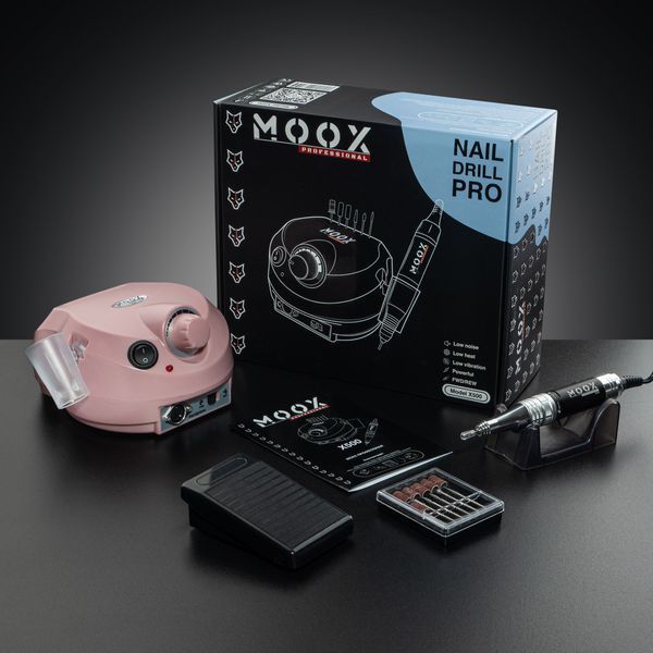 Фрезер для манікюру MOOX X500 65W 45тис. об/хв (рожевий) frezer_moox_x500_pink фото