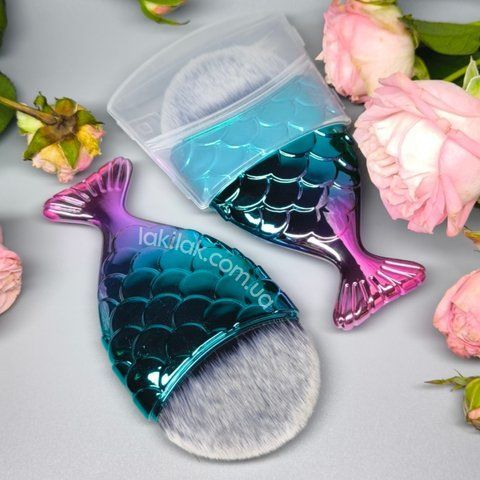Щітка рибка від пилу для манікюру (рожево-бірюзова) brush_fish_8 фото