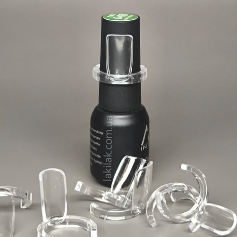 Типсы-маркет квадрат прозрачная на баночке (10шт) tips_bottle_nail_clear фото