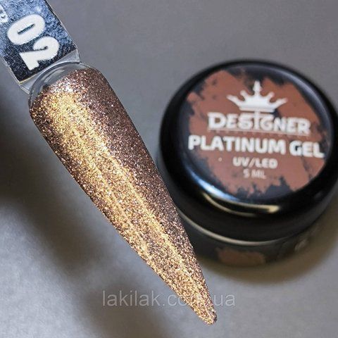 Гель-фарба P02 Designer Platinum Gel з блистками 5мл paint_designer_plat_02 фото
