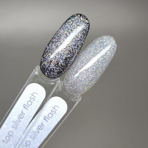 Светоотражающий топ Valeri Silver Flash Top без липкого слоя 6мл top_valeri_flash_silver фото
