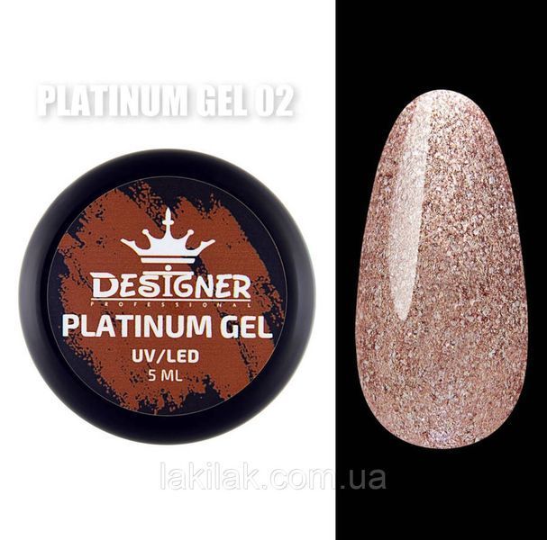 Гель-фарба P02 Designer Platinum Gel з блистками 5мл paint_designer_plat_02 фото