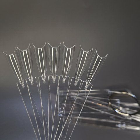 Типсы обратный стилет прозрачные на кольце (10шт) tips_antistiletto_clear фото
