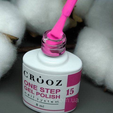 Однофазний гель лак Crooz One Step Gel Polish №15 (сяючий неон з малиновим настроєм) 8мл crooz_onestep_15 фото