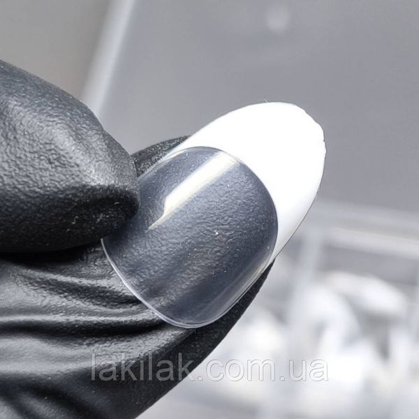 Гелеві тіпси для нарощення френч 120шт (короткий мигдаль) в боксі tips_gel_french_alm фото
