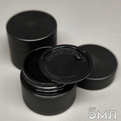 Баночка для гелю пластик (з заглушкою) чорна 5мл banka_gel_5ml_black фото