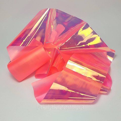 Рожеве бите скло для дизайну нігтів (5х100см) sklo_1metr_pink фото