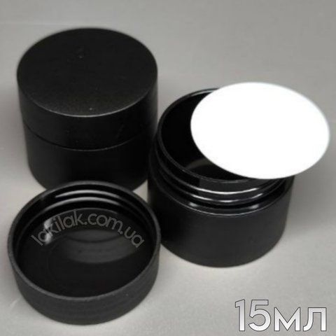 Баночка для гелю пластик (з заглушкою) чорна 15мл banka_gel_15ml_black фото
