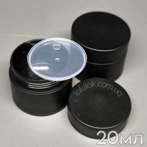 Баночка для гелю пластик (з заглушкою) чорна 20мл banka_gel_20ml_black фото
