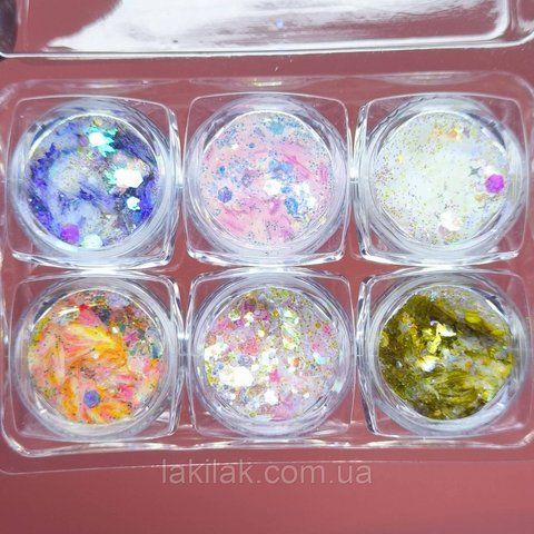 Набір декору для дизайну нігтів №11 (6 баночок) dekor_nabir_6pcs_11 фото