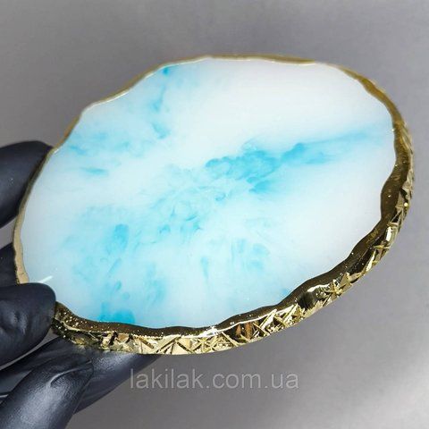 Кругла палітра для замісу гель-лаків (блакитна) 9см palitra_blue фото