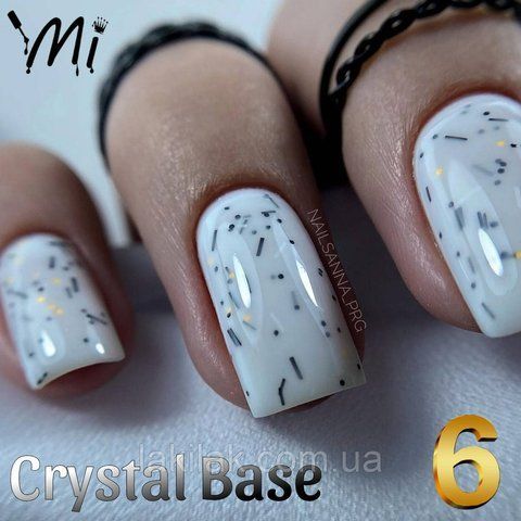 Crystal base Mi #6 (молочна база з чорно-біло-золотою стружкою) 8мл Mi_base_crystal06_50ml фото