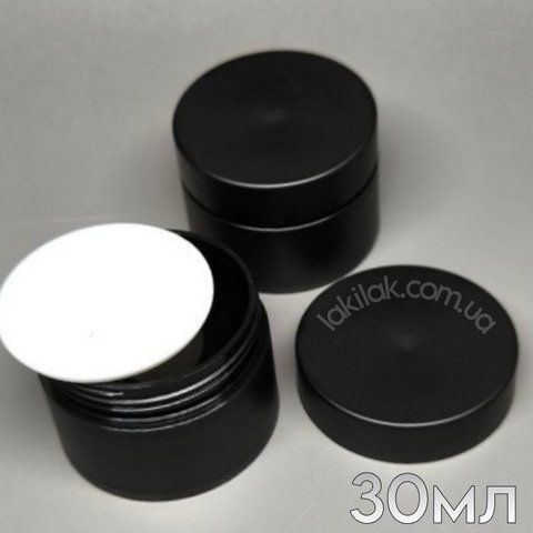 Баночка для гелю пластик (з заглушкою) чорна 30мл banka_gel_30ml_black фото