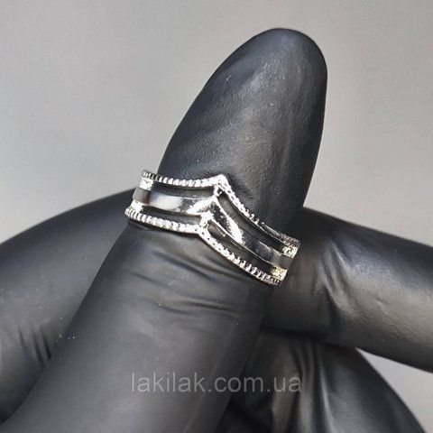 Каблучка #60 для фото нігтів (манікюру) колір срібло kilce60 фото