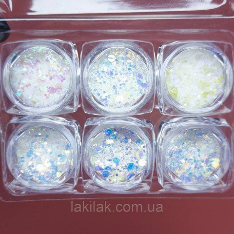 Набір декору для дизайну нігтів №43 (6 баночок) dekor_nabir_6pcs_43 фото