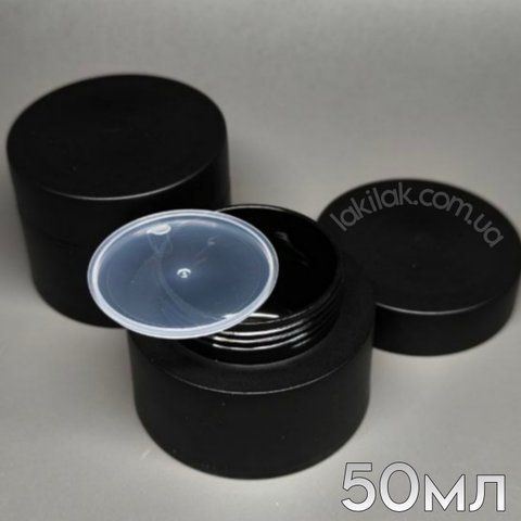 Баночка для гелю пластик (з заглушкою) чорна 50мл banka_gel_50ml_black фото