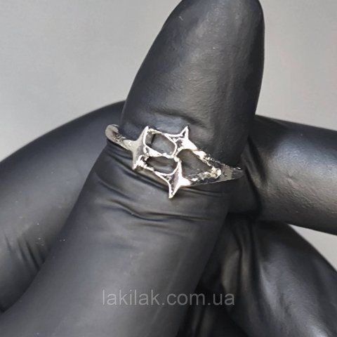 Каблучка #61 для фото нігтів (манікюру) колір срібло kilce61 фото