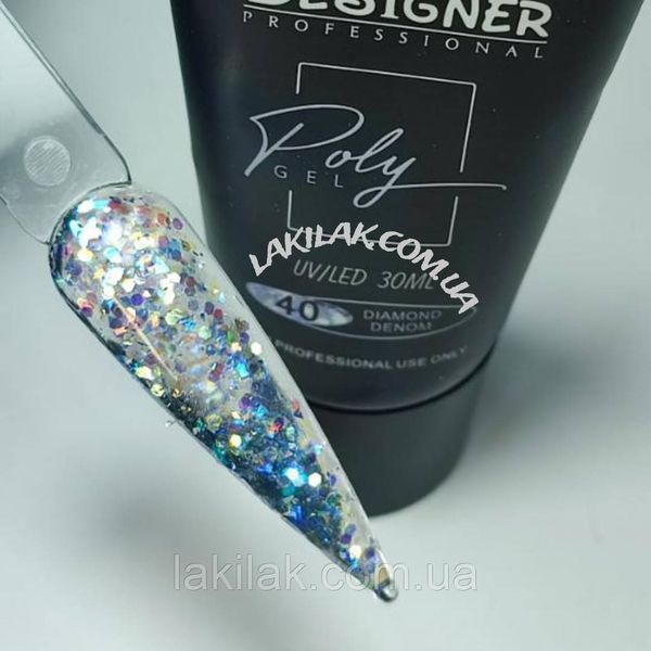 Полігель Designer №40 Diamond Denom (в тюбике) 30мл polygel_designer_40 фото