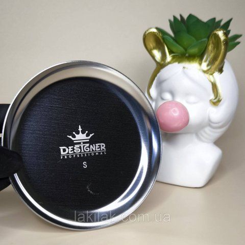 Лоток круглий для фрез Designer (діаметр 10cм) колір срібло lotok_des_round_silver фото