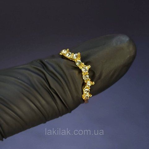 Каблучка #9 для фото нігтів (манікюру) колір золото kilce09 фото