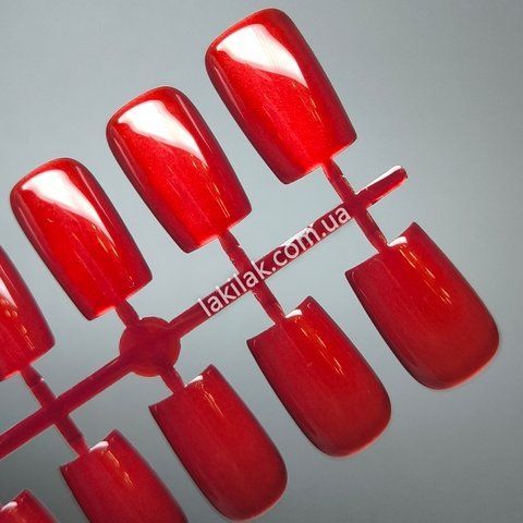 Гелеві тіпси для нарорщення №4 червоне котяче око (квадрат) 30шт tips_gel_redcat_square фото