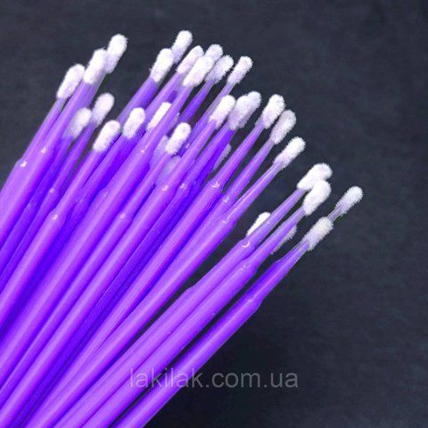 Фіолетові мікробраші (аплікатори) 100шт у пакетику microbrush_paket_violet фото