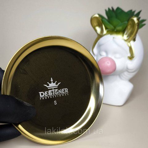 Лоток круглий для фрез Designer (діаметр 10cм) колір золото lotok_des_round_gold фото
