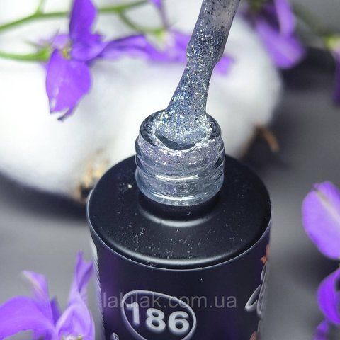 Гель-лак для нігтів Bee Nails 186 (срібний глітер) 8мл bee_nails_186 фото